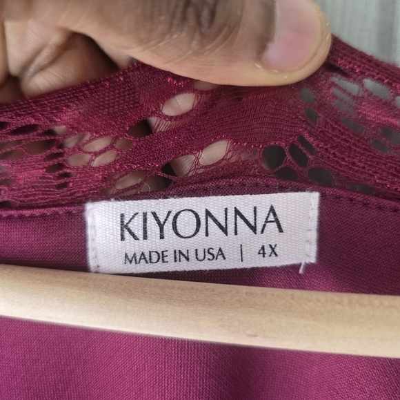 Kiyonna Women's Plus Pinot Noir Mademoiselle Lace Cocktail Dress Size 4X Red - Picture 12 of 15